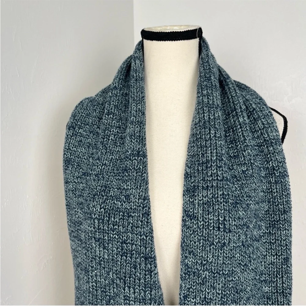 PACT, Knit Scarf Blue-Green w/Braided Tassels, Extra-Long, Excelt Cond, Size OS